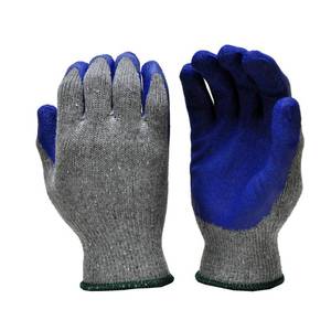 lot 53930 image: G & F Work Gloves - Rubber Latex Coated - Leather - For Welding and Mechanic Work - 12-Pairs (Men), Small
