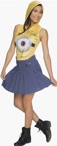 lot 53944 image: Rubies Costume Co Womens Minion Face Hooded Costume Dress, Yellow, Medium