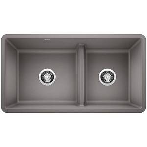 lot 53952 image: BLANCO PRECIS 1.75 Low Divide Undermount - Metallic Gray