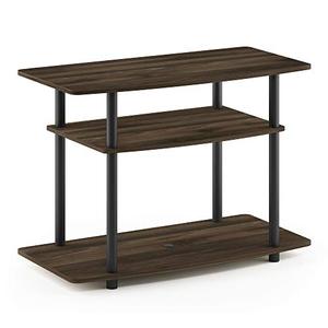 lot 6832 image: Furinno Turn-N-Tube No Tools 3-Tier TV Stand, Columbia WalnutBlack