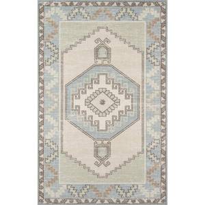 lot 6848 image: 53X76 Medallion Loomed Area Rug Light Blue - Momeni