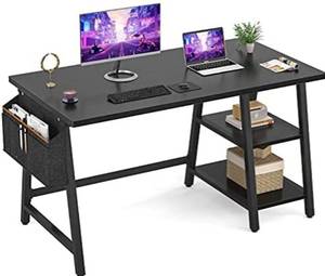lot 6868 image: AMOCITT COMPUTER DESK BLACK OAK