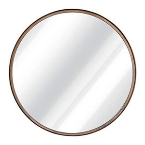 lot 6889 image: 27.5 Large Round Mirror - Beautiful Brushed Bronze Wall Mirror - Handcrafted Oil Rubbed Circle Mirror - Metal Framed Decorative Mirrors for Wall - Hanging Mirror - Large Circular Wall Mirror