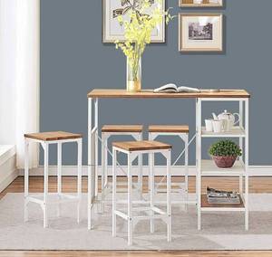 lot 6890 image: OAK BAR TABLE SET ITEM NO.(WF196232AAA)