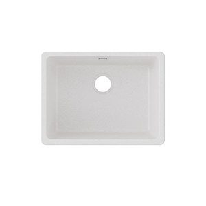 lot 6892 image: Elkay Quartz Classic ELGU2522WH0 Single Bowl Undermount Sink, White