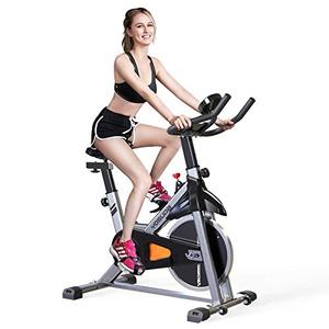 lot 6894 image: YOSUDA Indoor Cycling Bike Stationary - Cycle Bike with Ipad Mount ��Comfortable Seat Cushion (Gray) ��