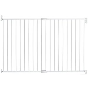 lot 6908 image: Munchkin Extending XL Tall and Wide Baby Gate,  Hardware Mounted Safety Gate for Stairs, Hallways and Doors, Extends 33 - 56 Wide, Metal, White