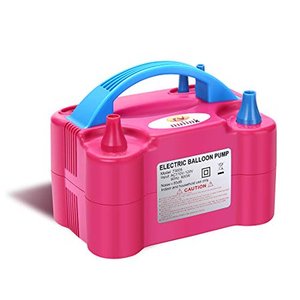 lot 6961 image: Nulink Electric Portable Dual Nozzle Balloon Blower Pump Inflation For Decoration, Party, Sport 110V120V, 600W, Rose Red
