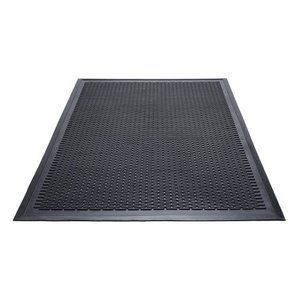lot 6968 image: Guardian Clean Step Scraper Outdoor Floor Mat, Natural Rubber, 3x5, Black, Ideal for any outside entryway, Scrapes Shoes Clean of Dirt and Grime