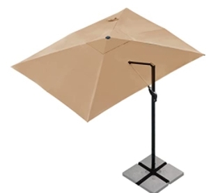 lot 6691 image: Sunnyglade 10x13Ft Cantilever Patio Umbrella Rectangular Deluxe Offset Umbrella 360°Rotation & Integrated Tilting System Patio Hanging Umbrella for Market Garden Deck Pool Backyard Patio (Tan)