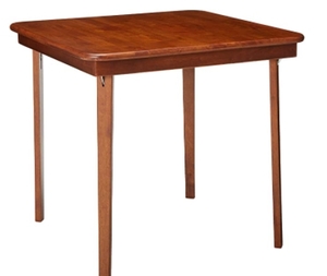 lot 6694 image: Premium Folding Wood Table 32 square top Folds to 3.375 flat Durable stain finish 29.25 high