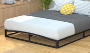 lot 6699 image: Amazon Basics 6 Modern Metal Platform Bed with Wood Slat Support - Mattress Foundation - No Box Spring Needed, Queen��
