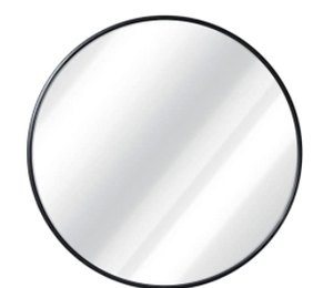 lot 6718 image: MINKUROW Black Round Wall Mirror, 24 inch Large Round Metal Frame Mirror, Circle Wall Mirror Mounted witn Small Mirror with 3x Magnification for Decor Vanity Bedroom Bathroom Living Room