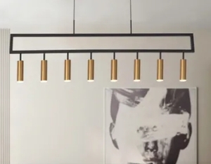lot 6824 image: Minimalist Cylinder 8-Lights LED Pendant Light