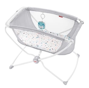 lot 53853 image: Fisher Price - Portable Bassinet - Gray Multi Color