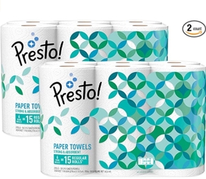 lot 53867 image: Amazon Brand - Presto Flex-a-Size Paper Towels, Huge Roll, 12 Count  30 Rolls