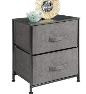 lot 53965 image: M Design - Jane 2-Drawer Storage Unit - StoneWhite - Set of 2