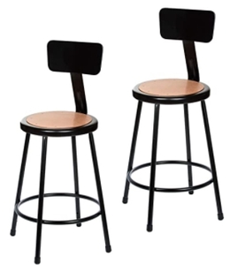 lot 53966 image: OEF Furnishings - Set of 2 - Adjustable Height Stools - NO BACK RESTS - Gray