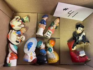 lot 41 image: Lot of Porcelain people and swan Salt and Pepper Shakers