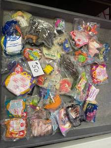 lot 50 image: Misc Box Flat of McDonalds Happy Meal Toys 1990s-2000s Lot 2
