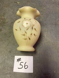 lot 56 image: Fenton Hand Painted Vase by D. Hill