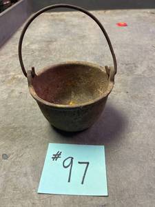 lot 97 image: Antique Bronze Smelting Pot
