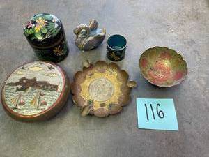 lot 116 image: Misc Lot of Trinket Boxes with Artistic Designs