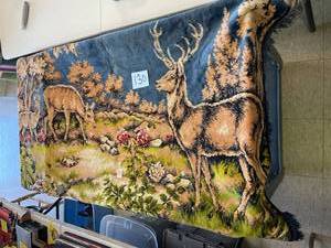lot 130 image: Tapestry Deer Scene