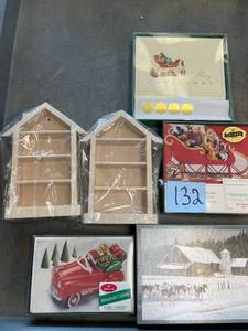 lot 132 image: Lot of Hallmark and Lang Christmas Cards and Shadow Boxes
