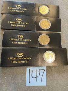 lot 147 image: world of golden replica coins, QTY 4