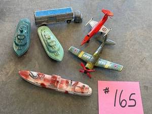 lot 165 image: Vintage Toy boats, planes and semi. mini.