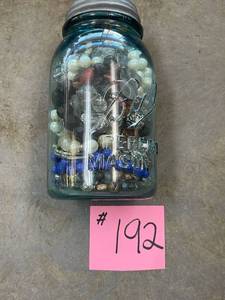 lot 192 image: Misc Mason Jar full of Costume Jewelry
