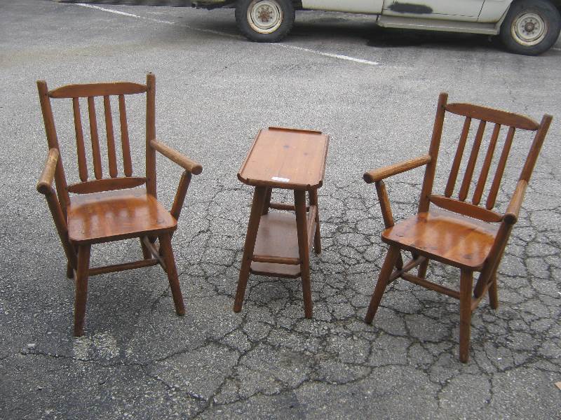 2 Handmade Chairs and Side Table Habitant Bay City, Michigan for sale furniture, auto, tools