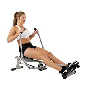 lot 63159 image: Sunny Health & Fitness SF-RW5639 Full Motion Rowing Machine Rower w 350 lb Weight Capacity and LCD Monitor