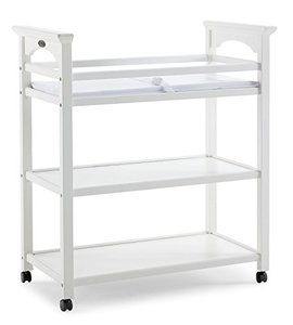 lot 63170 image: Graco Lauren Changing Table with Water-Resistant Change Pad and Safety Strap, White, Multi Open Storage Nursery Changing Table for Infants or Babies