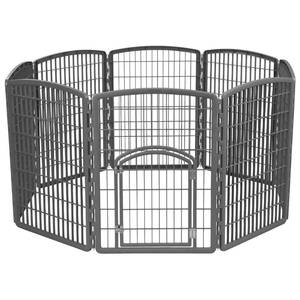 lot 63189 image: IRIS USA 8 Panel Pet Pen with Door, Dark Gray