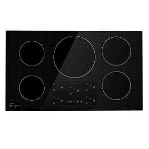 lot 63196 image: Empava 36 Inch Electric Stove Induction Cooktop with 5 Power Boost Burners Smooth Surface Vitro Ceramic Glass in Black 240V