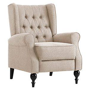 lot 63219 image: VASAGLE Adjustable Recliner Chair with Footrest, 29.5 x 33.5 x 38.2 Inches, Beige