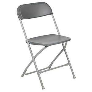 lot 63222 image: Flash Furniture Hercules Series Plastic Folding Chair - Grey - 650LB Weight Capacity Comfortable Event Chair - Lightweight Folding Chair