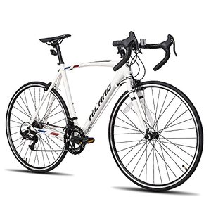 lot 63237 image: Hiland Road Bike 700c Racing Bike City Commuter Bicycle with 14 Speeds Drivetrain 60cm White