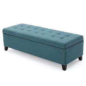 lot 63278 image: Christopher Knight Home Mission Fabric Storage Ottoman, Dark Teal