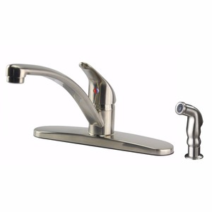 lot 513 image: Ultra Faucets UF10243 Stainless Steel Single Handle Kitchen Faucet with Sprayer