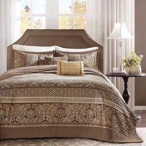 lot 514 image: Madison Park Bellagio 5-Pc. Quilted Queen Bedspread Set