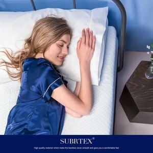 lot 539 image: subrtex 4 Inch Mattress Topper Cover Mattress Protector Bedding Bamboo Rayon Removable Mattress Encasement for Latex Cool Mattress Cover with Zipper with Adjustable Straps