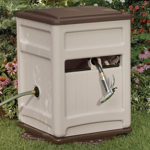 lot 601 image: Suncast 225 ft. Swivel Smart Trak� Resin Hose Hideaway, Light Taupe & Mocha