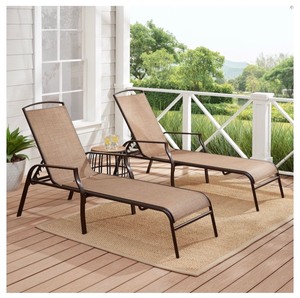 lot 624 image: Mainstays Sand Dune Outdoor Chaise Lounge Chairs, Set of 2