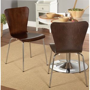 lot 634 image: Pisa Modern Bentwood Dining Chairs Espresso - Buylateral