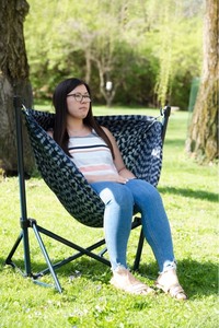 lot 640 image: Ozark Trail Steel Folding Hammock Chair with Padded Seat