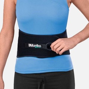 lot 643 image: Mueller Green Adjustable Back and Abdominal Support, Black, One Size Fits Most