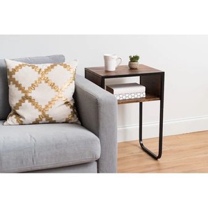 lot 651 image: IRIS Accent Table and Bookcase Brown